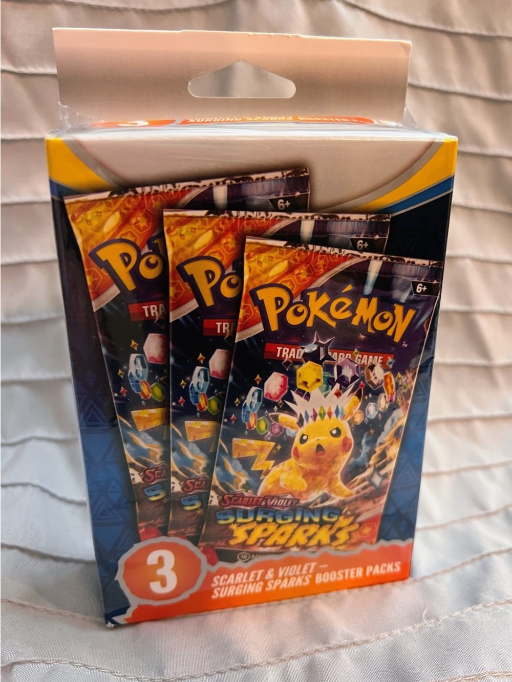 Pokemon- Scarlet & Violet Surging Sparks Hanger Box- 3x Booster Packs Sealed New